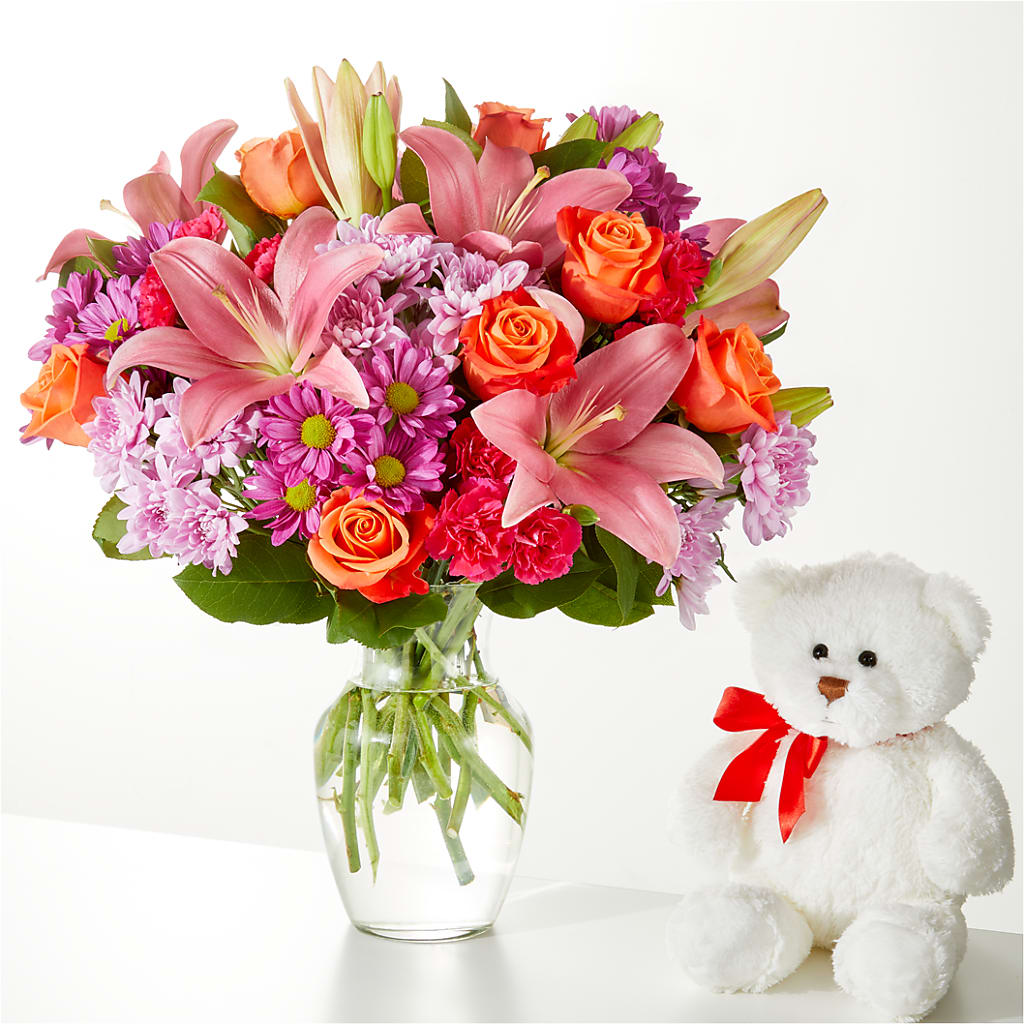 One and Only Bouquet and Bear Bundle – Vanessa Florist Corp, Brooklyn NY