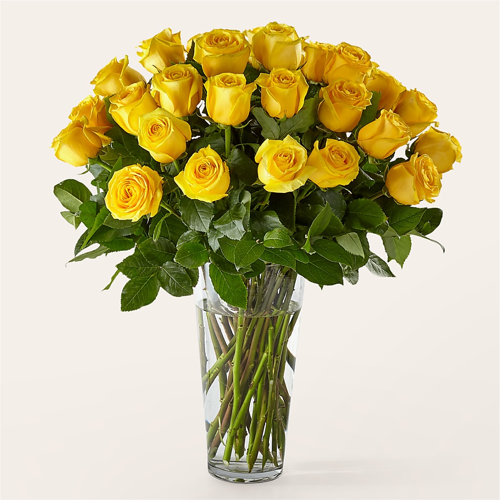 Long Stem Yellow Rose Bouquet – Vanessa Florist Corp, Brooklyn NY