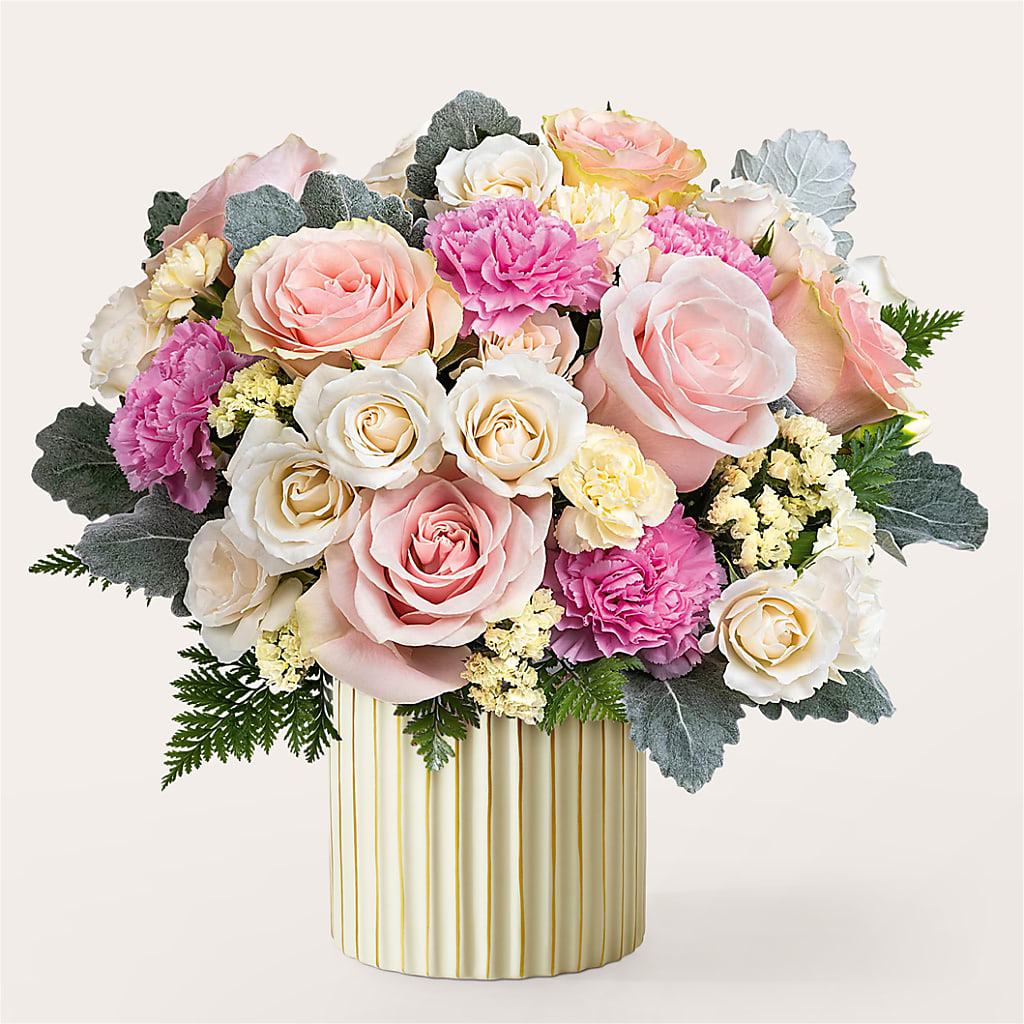 Blissful Moments Bouquet with Ivory Vase – Vanessa Florist Corp, Brooklyn NY