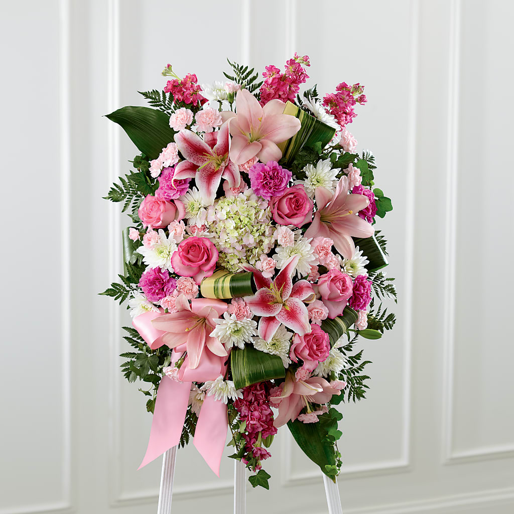 Comforting Standing Spray – Vanessa Florist Corp, Brooklyn NY