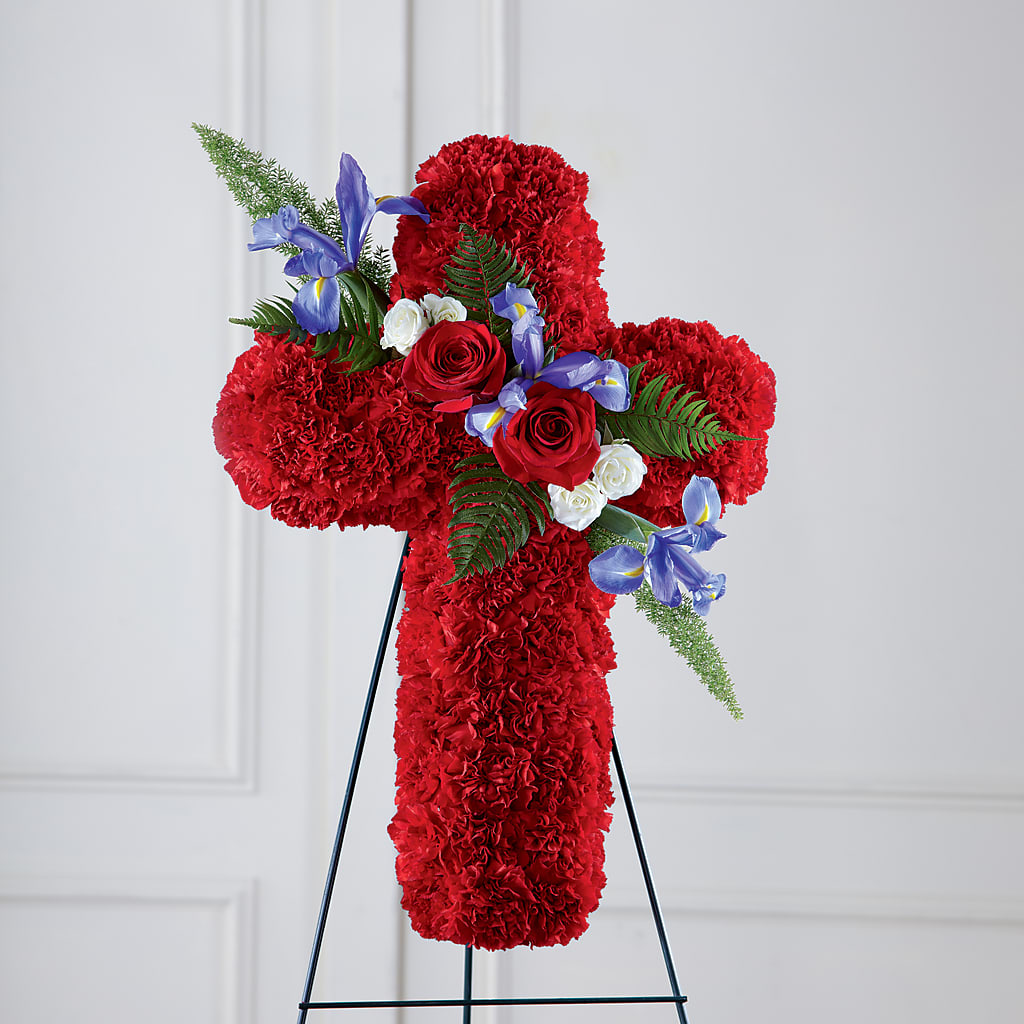 Faithful Hero Floral Cross – Vanessa Florist Corp, Brooklyn NY