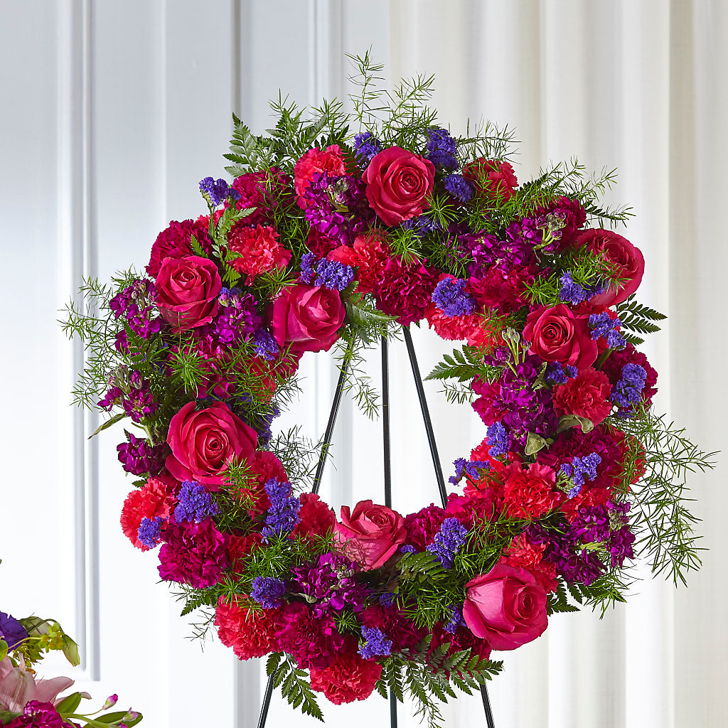 Calming Colors Wreath – Vanessa Florist Corp, Brooklyn NY