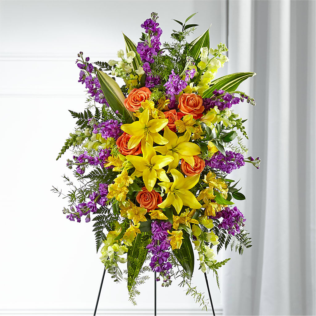 Thoughtful Prayers Standing Spray – Vanessa Florist Corp, Brooklyn NY