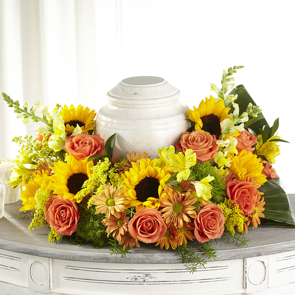 Faithful Sunflower Cremation Adornment – Vanessa Florist Corp, Brooklyn NY