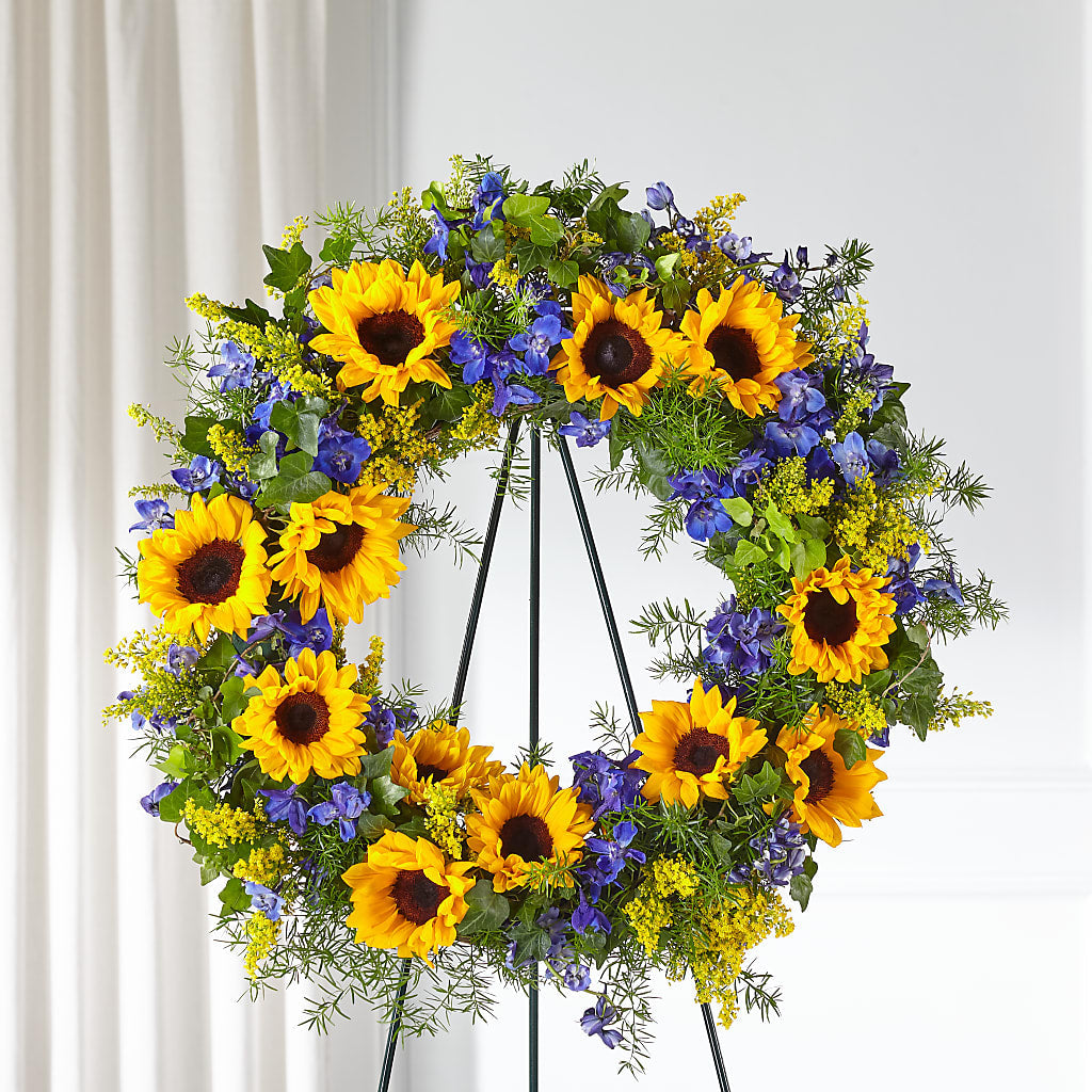 Bright Rays Wreath – Vanessa Florist Corp, Brooklyn NY