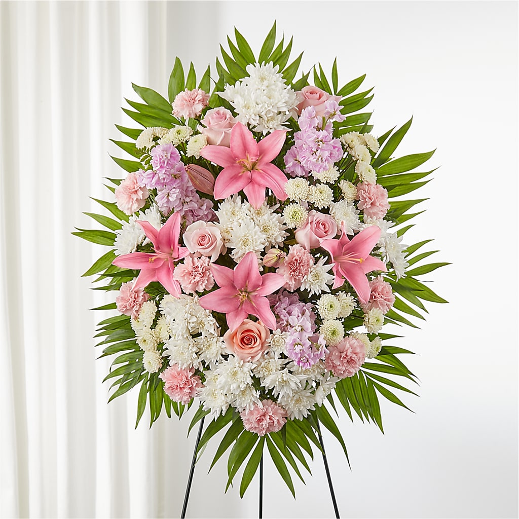 Offering Solace Standing Spray – Vanessa Florist Corp, Brooklyn NY