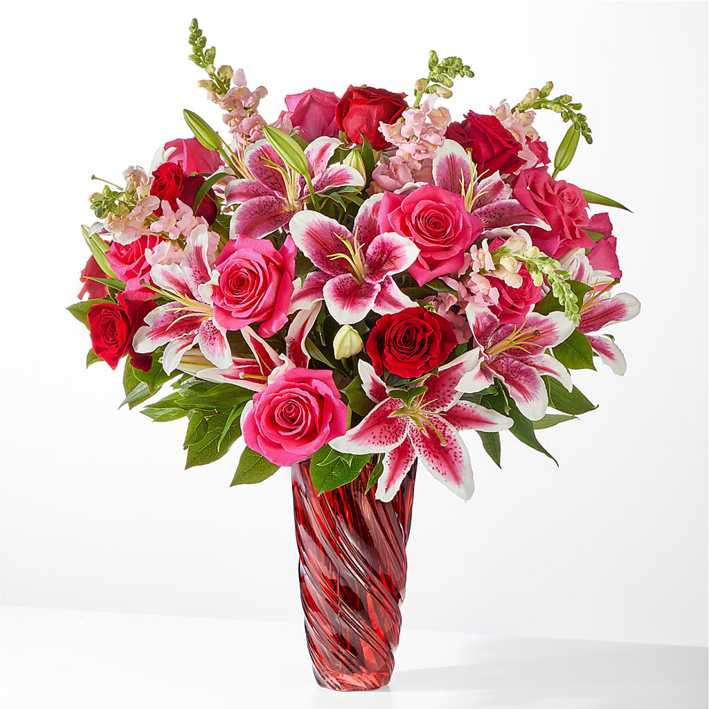 Always You Bouquet with Luxe Swirl Vase – Vanessa Florist Corp, Brooklyn NY