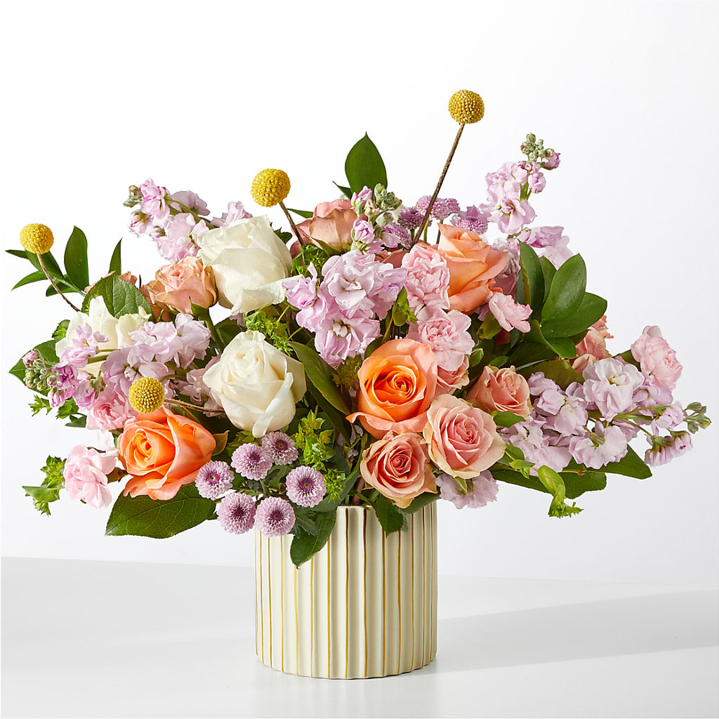 French Market Bouquet with Ivory Vase – Vanessa Florist Corp, Brooklyn NY