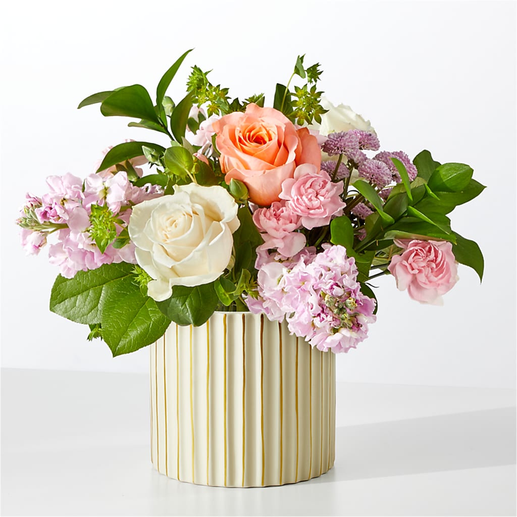 French Market Bouquet with Ivory Vase – Vanessa Florist Corp, Brooklyn NY