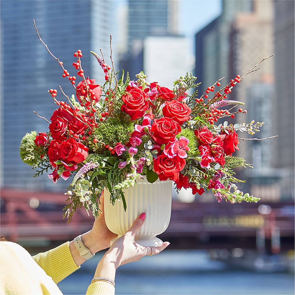 Big Red Bow Bouquet –  Vanessa Florist Corp, Brooklyn NY