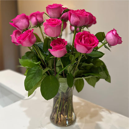 Long Stem Pink Rose Bouquet –  Vanessa Florist Corp, Brooklyn NY