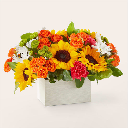 Sun-drenched Blooms Box Bouquet –  Vanessa Florist Corp, Brooklyn NY