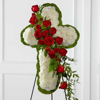 Floral Cross Easel –  Vanessa Florist Corp, Brooklyn NY