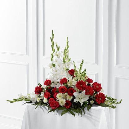 Crimson & White Arrangement –  Vanessa Florist Corp, Brooklyn NY