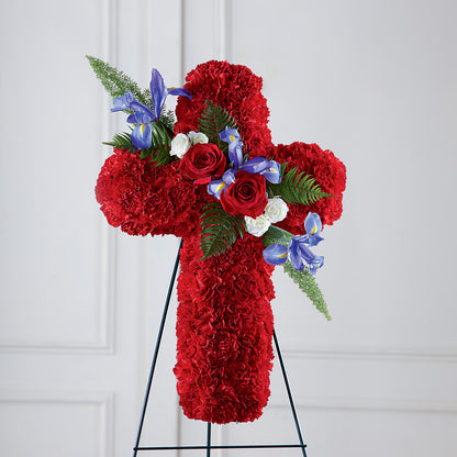 Faithful Hero Floral Cross –  Vanessa Florist Corp, Brooklyn NY