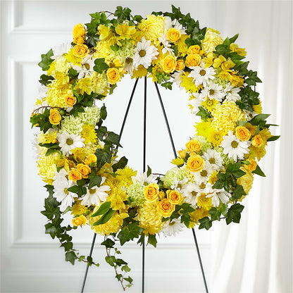Golden Remembrance Wreath –  Vanessa Florist Corp, Brooklyn NY