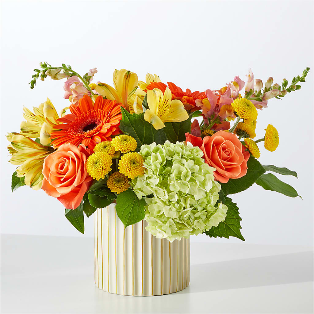 Autumn Sunshine Bouquet with Ivory Vase –  Vanessa Florist Corp, Brooklyn NY