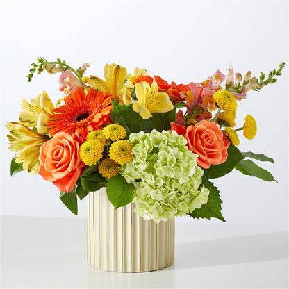 Autumn Sunshine Bouquet with Ivory Vase –  Vanessa Florist Corp, Brooklyn NY