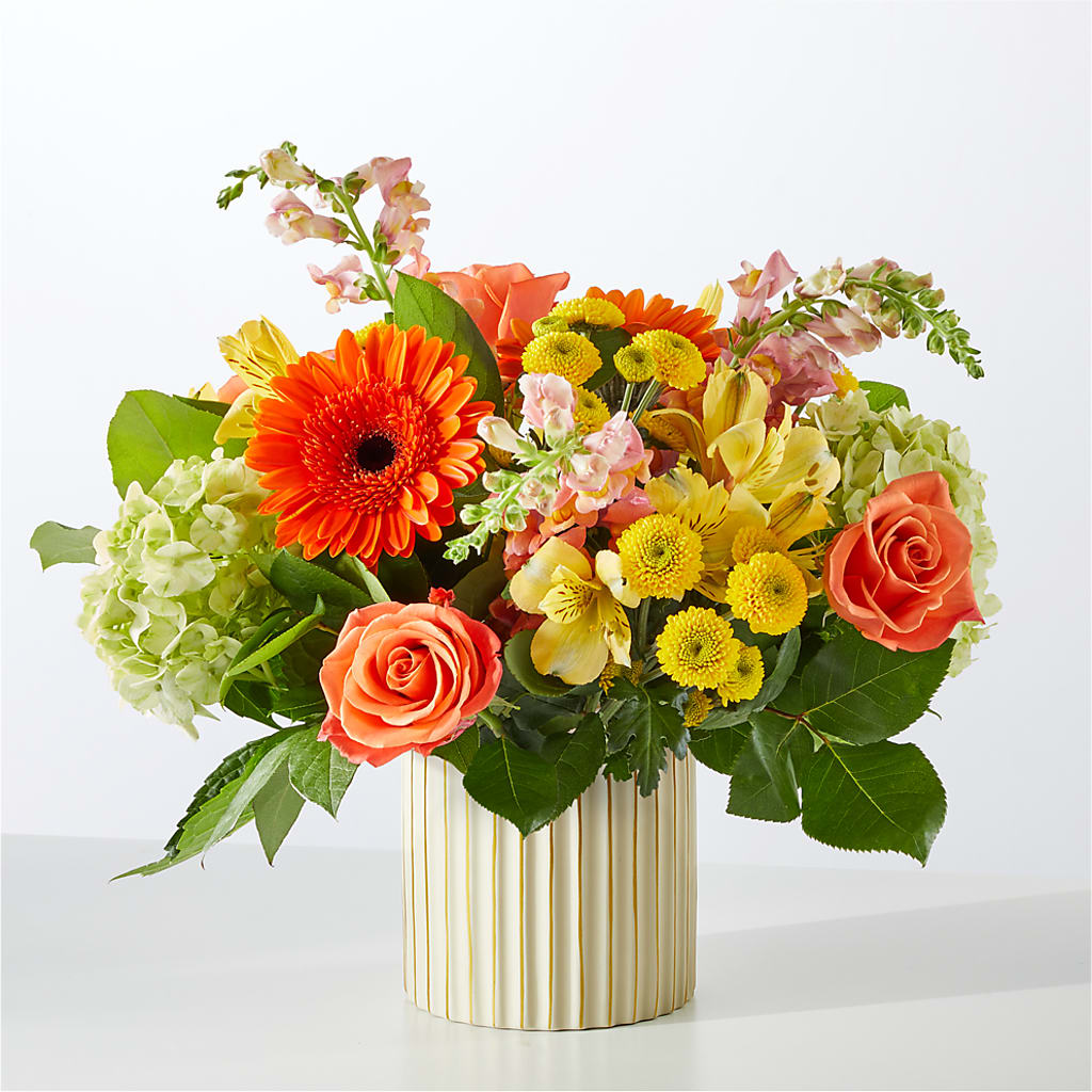 Autumn Sunshine Bouquet with Ivory Vase –  Vanessa Florist Corp, Brooklyn NY
