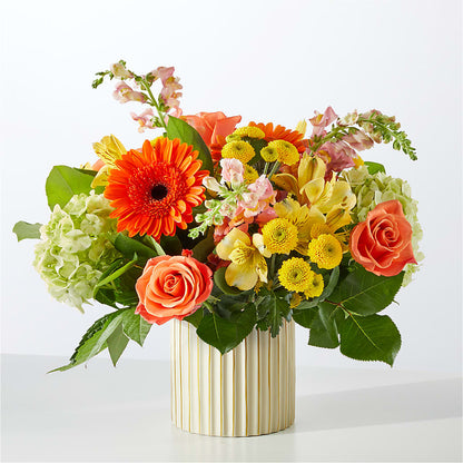 Autumn Sunshine Bouquet with Ivory Vase –  Vanessa Florist Corp, Brooklyn NY