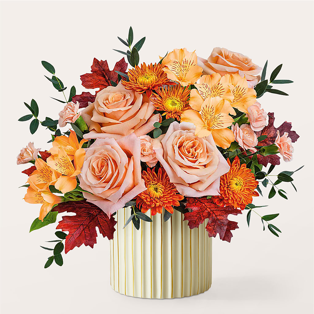Spiced Latte Bouquet with Ivory Vase –  Vanessa Florist Corp, Brooklyn NY