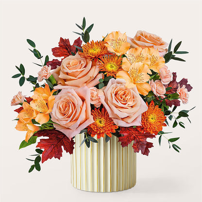 Spiced Latte Bouquet with Ivory Vase –  Vanessa Florist Corp, Brooklyn NY