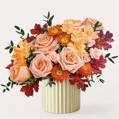 Spiced Latte Bouquet with Ivory Vase –  Vanessa Florist Corp, Brooklyn NY