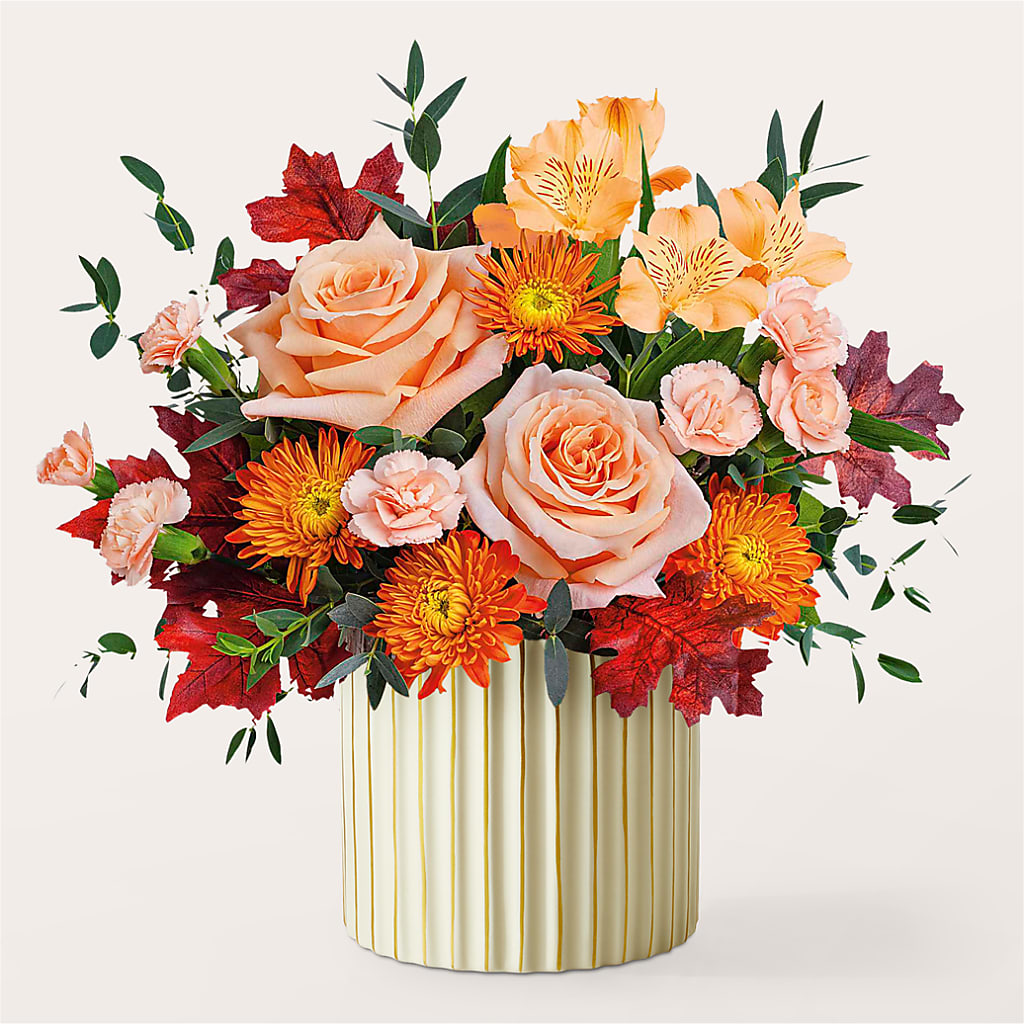 Spiced Latte Bouquet with Ivory Vase –  Vanessa Florist Corp, Brooklyn NY