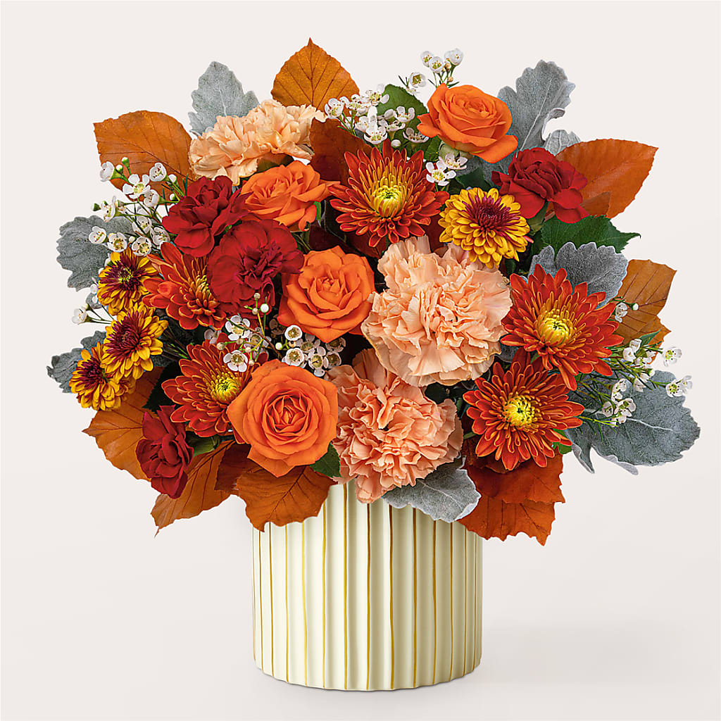 Merlot Bouquet with Ivory Vase –  Vanessa Florist Corp, Brooklyn NY