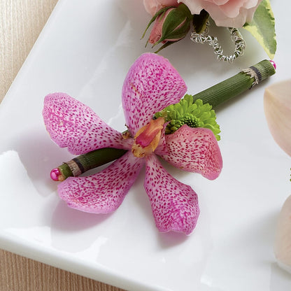Pink Mokara Boutonniere –  Vanessa Florist Corp, Brooklyn NY