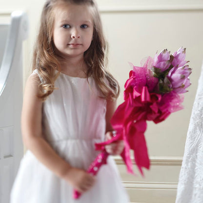 Sparkle Pink Flower Girl Bouquet –  Vanessa Florist Corp, Brooklyn NY