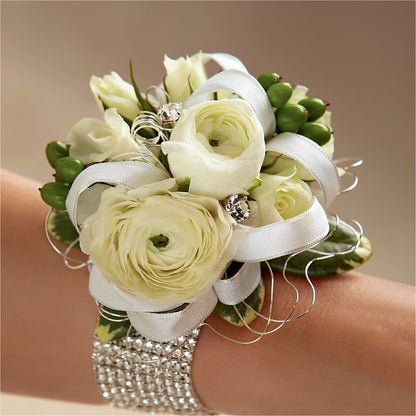White Wedding Corsage –  Vanessa Florist Corp, Brooklyn NY