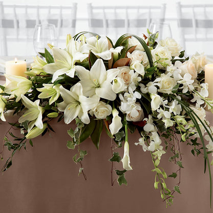 White Linen Arrangement –  Vanessa Florist Corp, Brooklyn NY