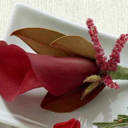 Red Calla Boutonniere –  Vanessa Florist Corp, Brooklyn NY
